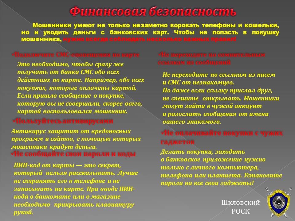 Финансовая безопасность в сети интернет