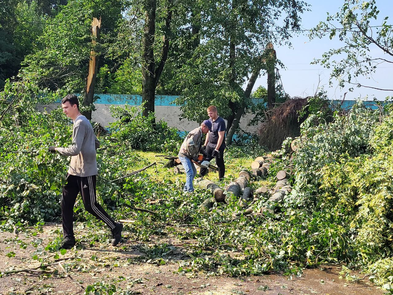 От непогоды в Шкловском районе пострадал агрогородок Городец. Районные службы ведут работы
