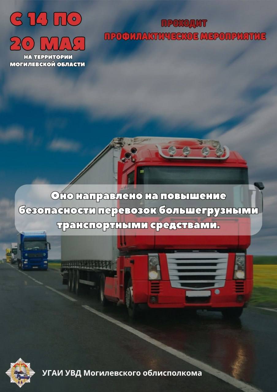 Большегрузы на особом контроле: в Шкловском районе ГАИ проводит комплекс профилактических мероприятий