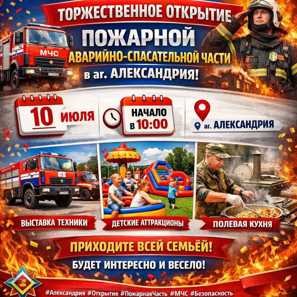 Торжественное открытие пожарной аварийно-спасательной части состоится в Александрии